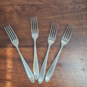 Set of 4 WMF Cromargan GERMANY Fork Stainless Flatware Set VTG Classic 8in